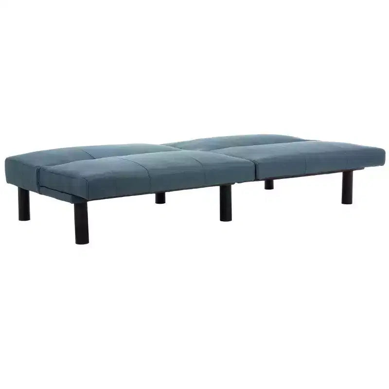 Divano Letto Futon Pieghevole, Blu Scuro e Nero