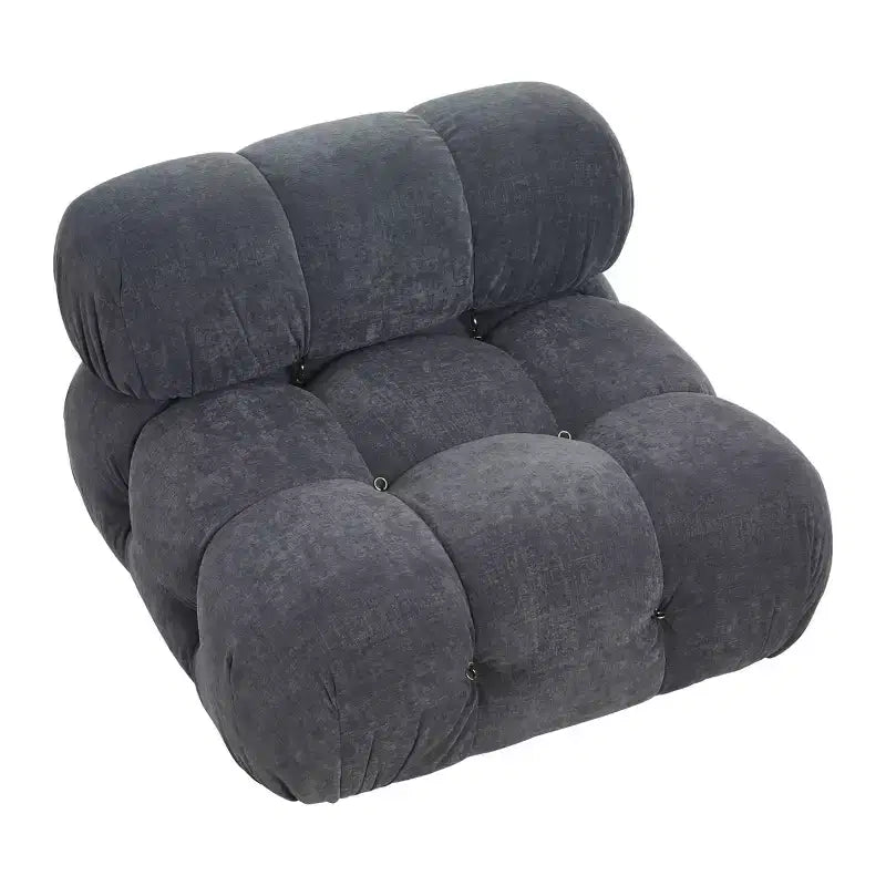 Poltrona d'accento imbottita con ruote, 96 cm L x 71 cm H, telaio in acciaio