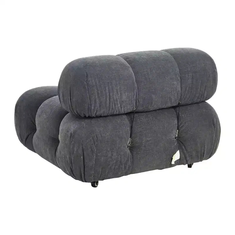 Poltrona d'accento imbottita con ruote, 96 cm L x 71 cm H, telaio in acciaio