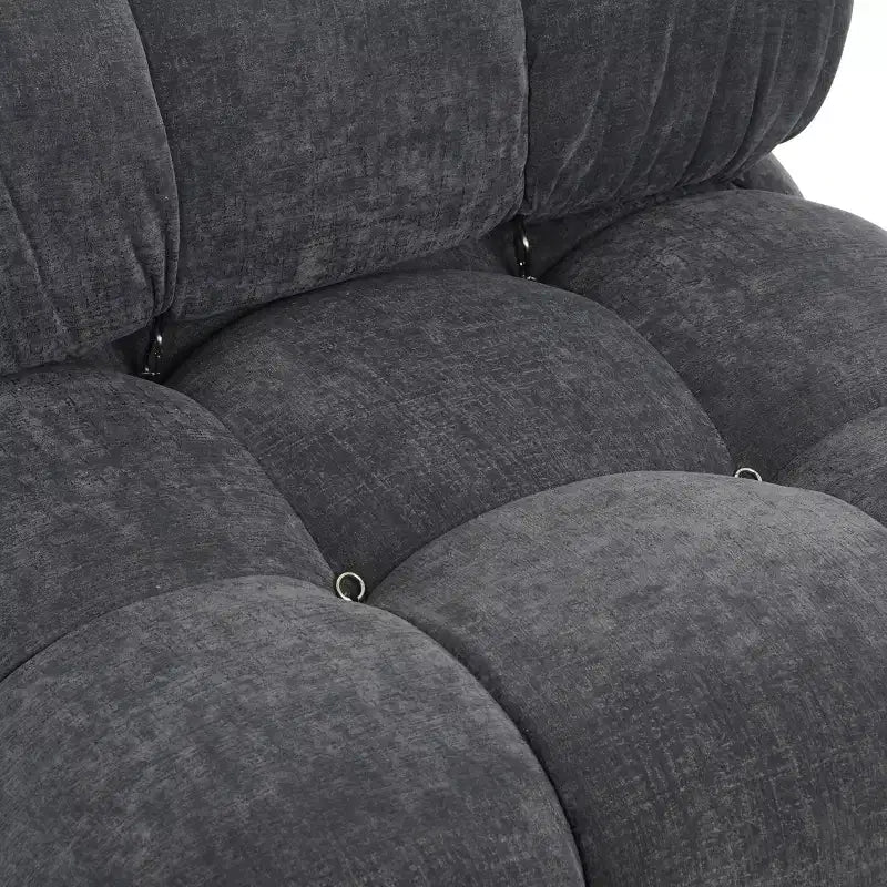 Poltrona d'accento imbottita con ruote, 96 cm L x 71 cm H, telaio in acciaio