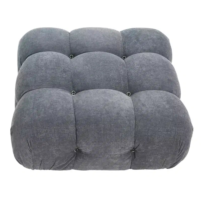 Poltrona d'accento imbottita con ruote, 96 cm L x 71 cm H, telaio in acciaio