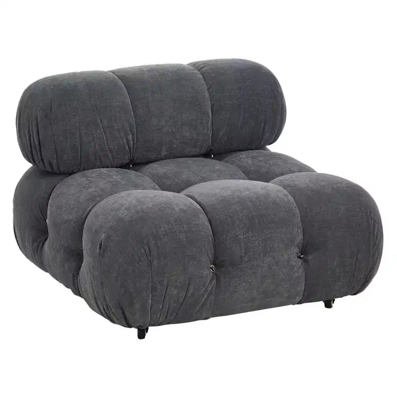 Poltrona d'accento imbottita con ruote, 96 cm L x 71 cm H, telaio in acciaio