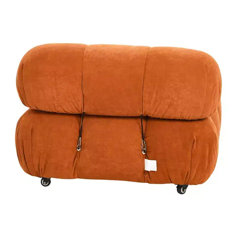 Poltrona d'accento imbottita con ruote, 96 cm L x 71 cm H, telaio in acciaio