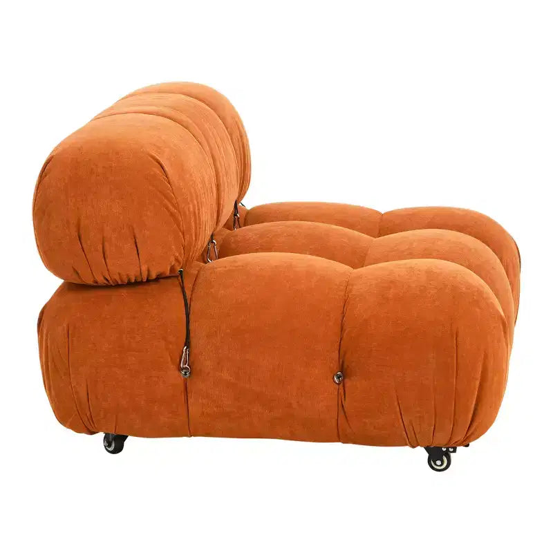 Poltrona d'accento imbottita con ruote, 96 cm L x 71 cm H, telaio in acciaio