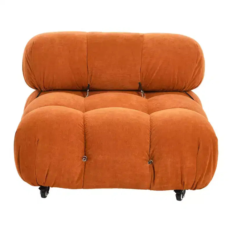Poltrona d'accento imbottita con ruote, 96 cm L x 71 cm H, telaio in acciaio
