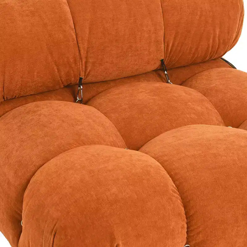Poltrona d'accento imbottita con ruote, 96 cm L x 71 cm H, telaio in acciaio