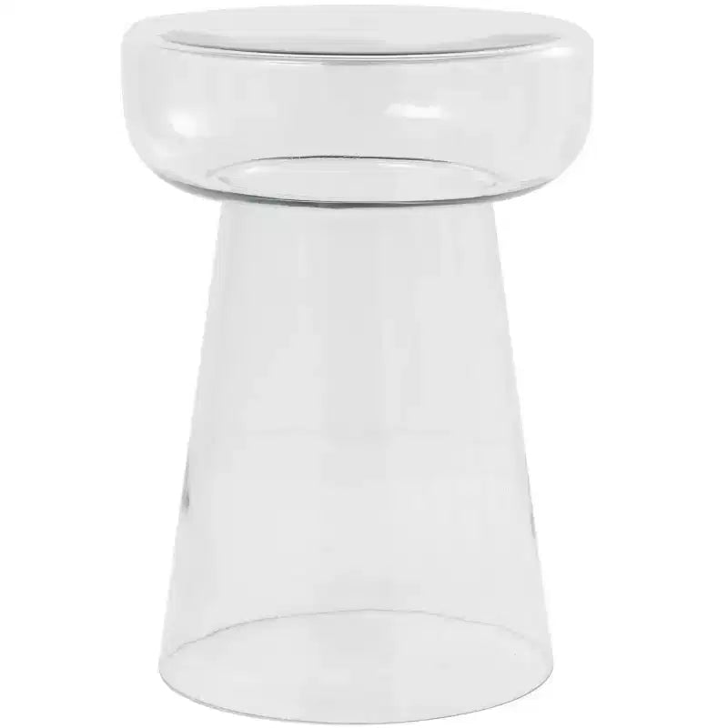 Olivia & May Glass Modern Pedestal Accent Table