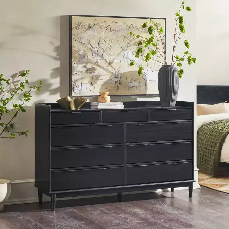 Cassettiera orizzontale Mid-Century Modern a 9 cassetti, 148,8 cm L x 92,2 cm A x 42,2 cm P