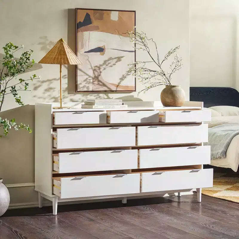 Cassettiera orizzontale Mid-Century Modern a 9 cassetti, 148,8 cm L x 92,2 cm A x 42,2 cm P