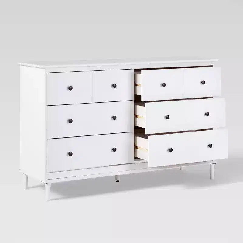 Cassettiera orizzontale Mid-Century Modern a 6 cassetti, 145 cm L x 90 cm A x 46 cm P