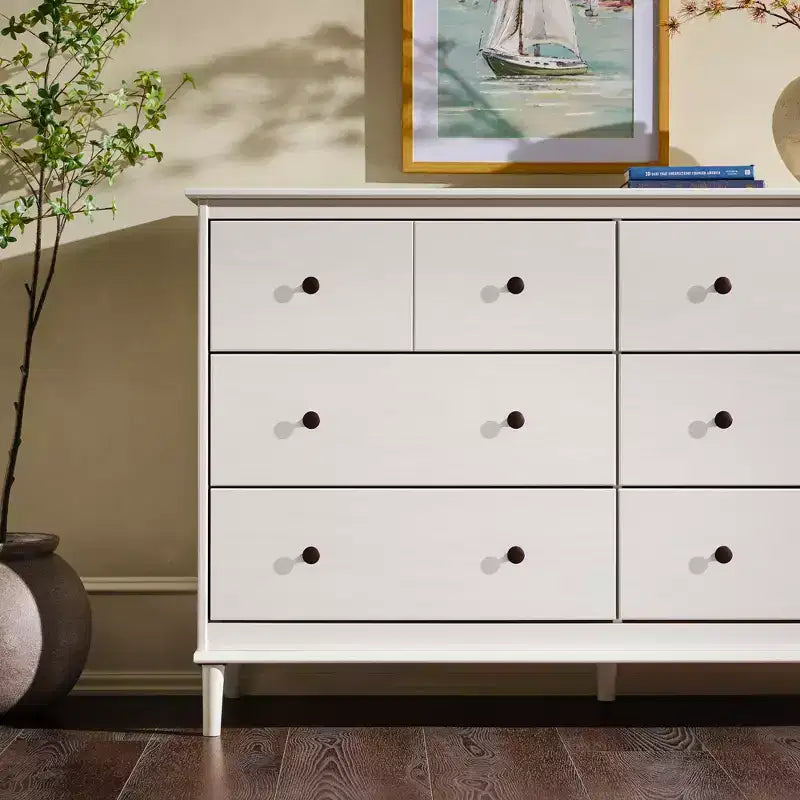 Cassettiera orizzontale Mid-Century Modern a 6 cassetti, 145 cm L x 90 cm A x 46 cm P