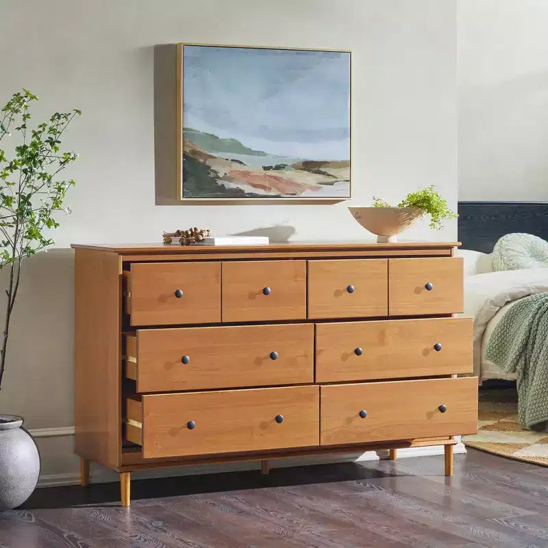 Cassettiera orizzontale Mid-Century Modern a 6 cassetti, 145 cm L x 90 cm A x 46 cm P