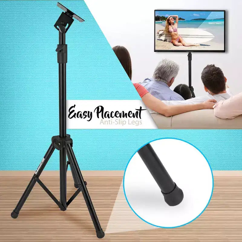 Supporto TV a treppiede portatile per schermi fino a 32", regolabile in altezza, compatibile VESA