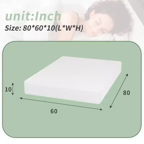 Materasso in memory foam con gel da 10 pollici, certificazione CertiPUR-US, bianco