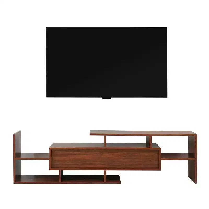 Mobile TV moderno con ripiani aperti in MDF e libreria, Console multimediale