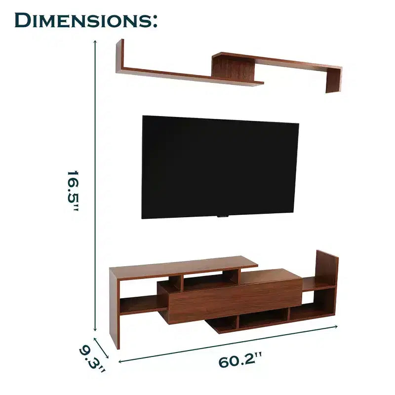 Mobile TV moderno con ripiani aperti in MDF e libreria, Console multimediale