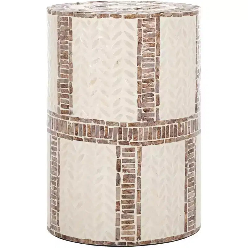 Keary Round Accent Table - ACC1804A - White/Gold - Safavieh