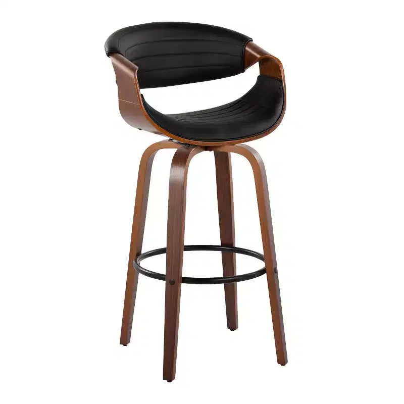 Set di 2 sgabelli da bar girevoli con schienale e braccioli, altezza seduta 76 cm, similpelle