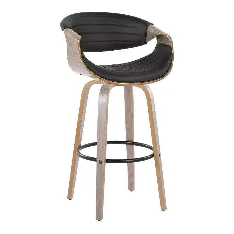 Set di 2 sgabelli da bar girevoli con schienale e braccioli, altezza seduta 76 cm, similpelle