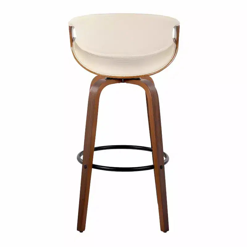 Set di 2 sgabelli da bar girevoli con schienale e braccioli, altezza seduta 76 cm, similpelle