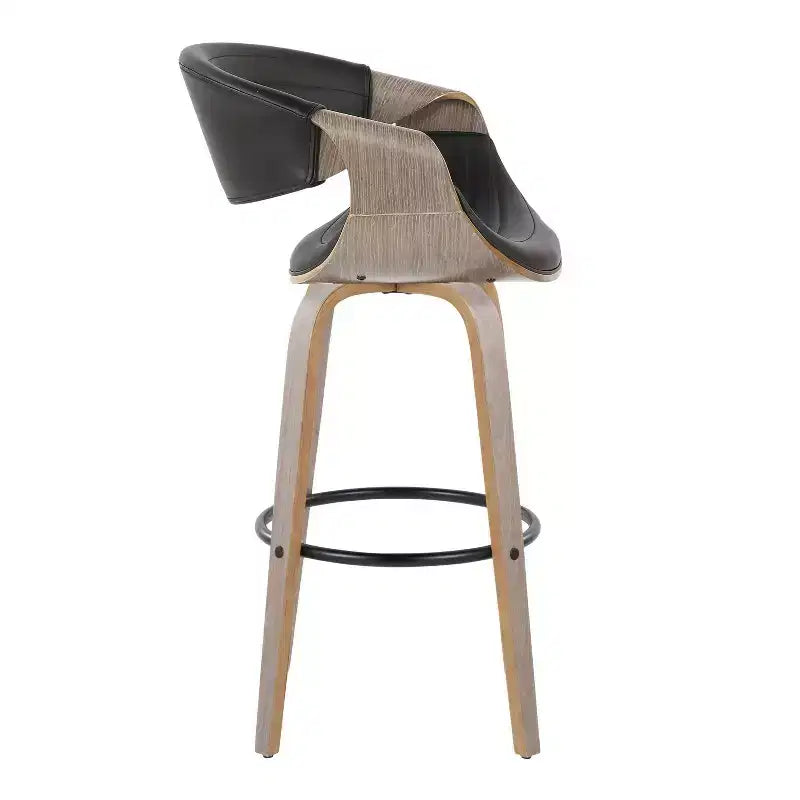 Set di 2 sgabelli da bar girevoli con schienale e braccioli, altezza seduta 76 cm, similpelle