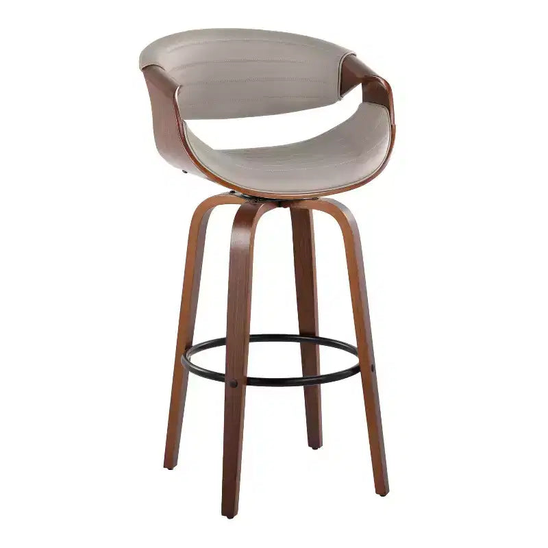 Set di 2 sgabelli da bar girevoli con schienale e braccioli, altezza seduta 76 cm, similpelle