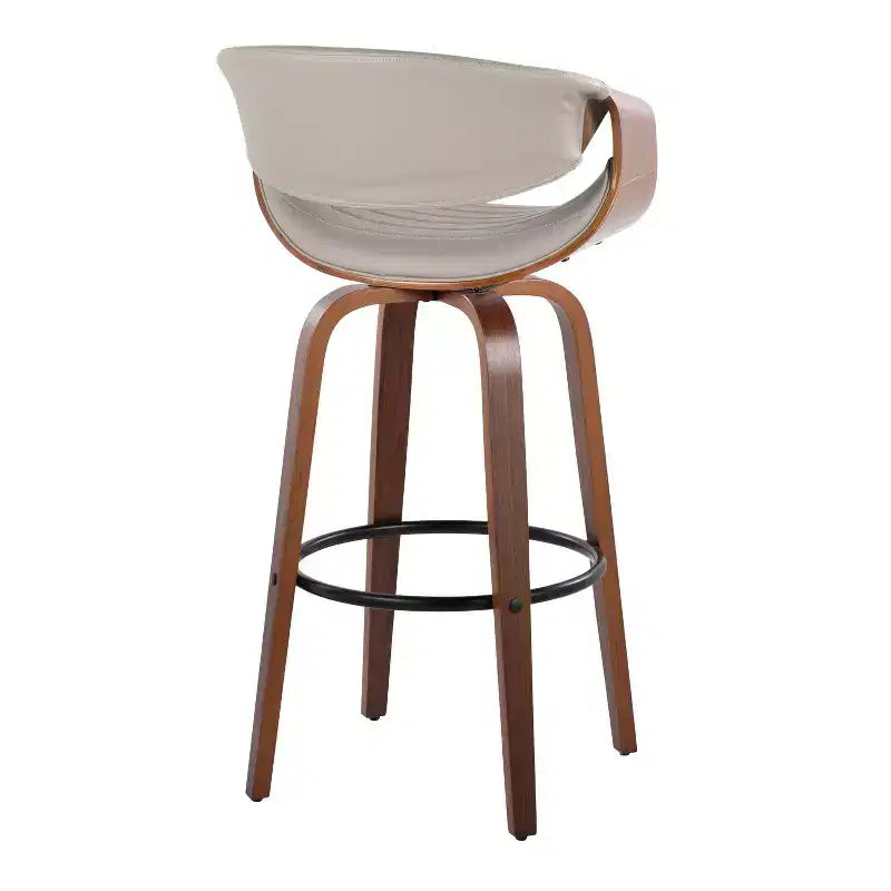 Set di 2 sgabelli da bar girevoli con schienale e braccioli, altezza seduta 76 cm, similpelle