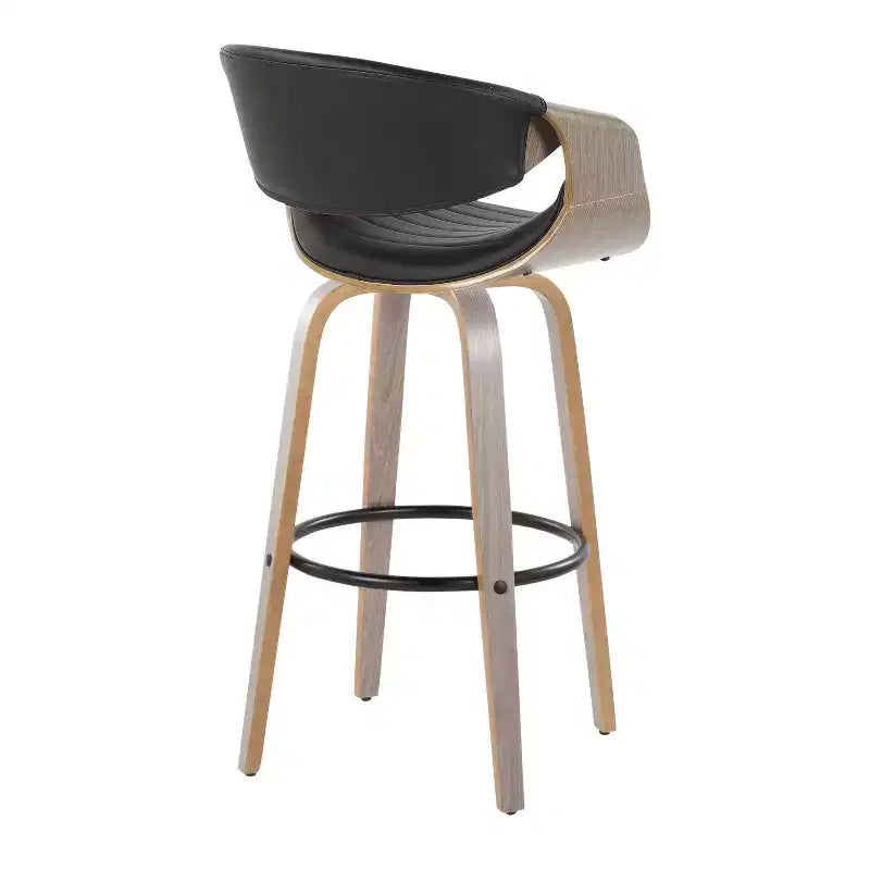 Set di 2 sgabelli da bar girevoli con schienale e braccioli, altezza seduta 76 cm, similpelle