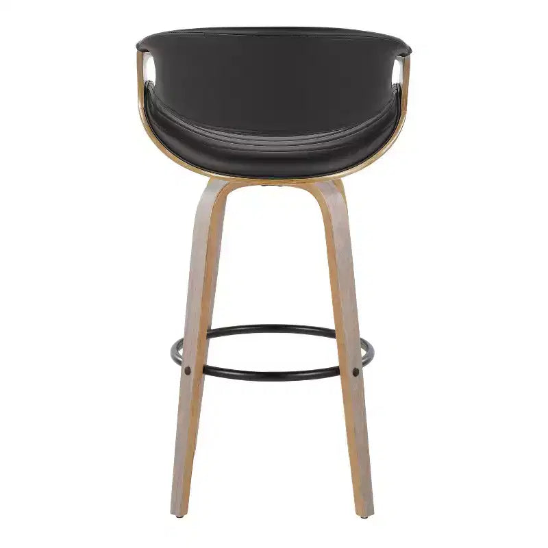 Set di 2 sgabelli da bar girevoli con schienale e braccioli, altezza seduta 76 cm, similpelle